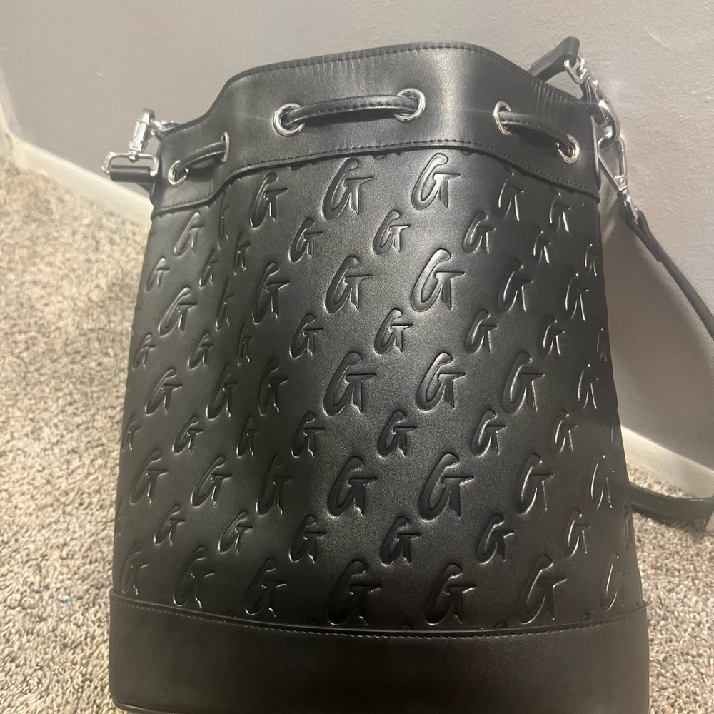 Black Embossed Shoulder Bag